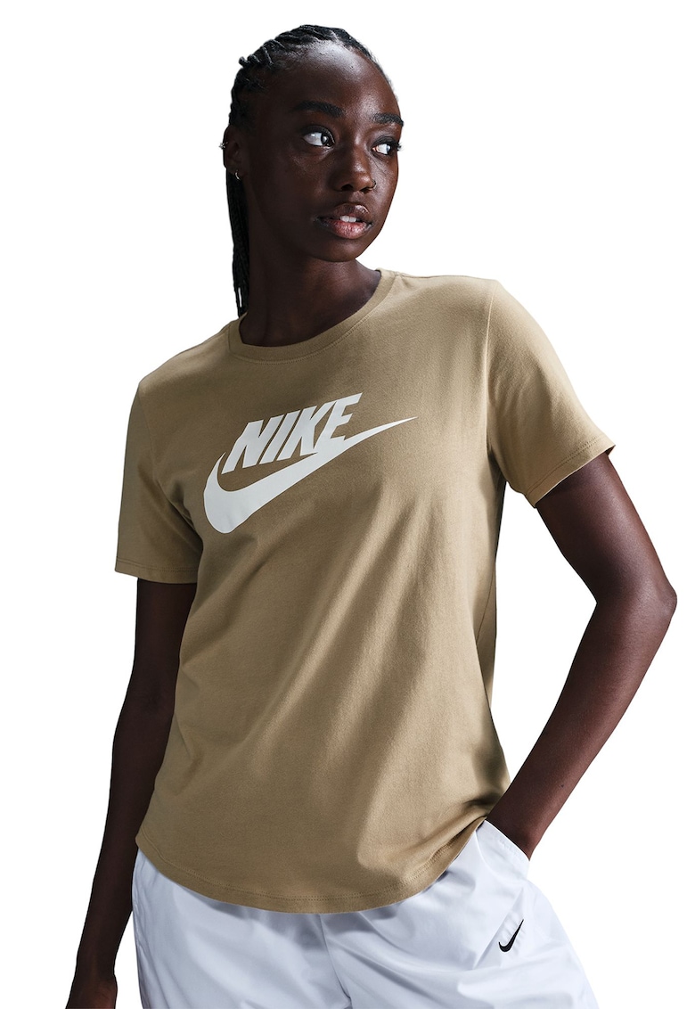 Tricou cu imprimeu logo Essentials - Alb/Bej