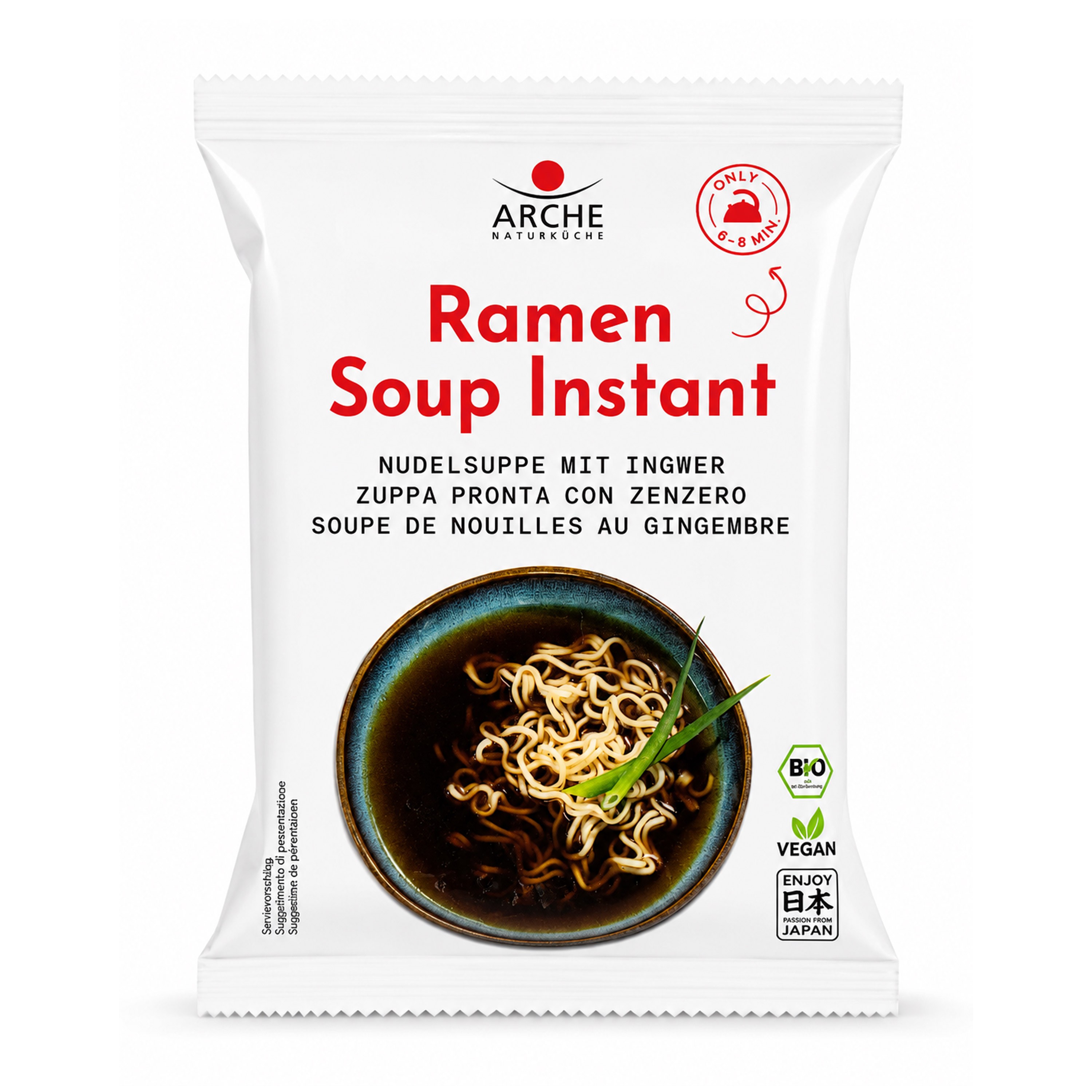 Ramen supa bio de taitei cu ghimbir, 108g Arche
