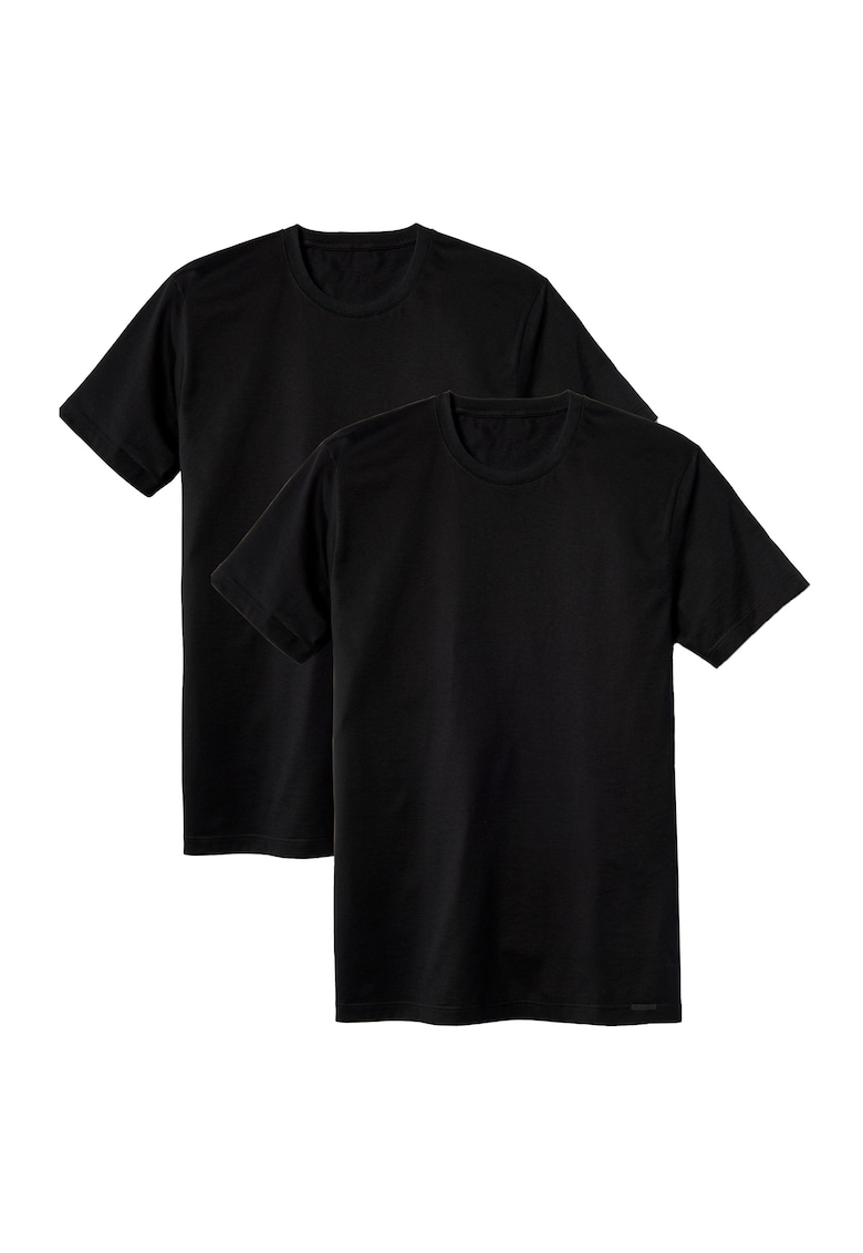 Oferte la Set de tricouri cu decolteu la baza gatului - 2 piese - Negru