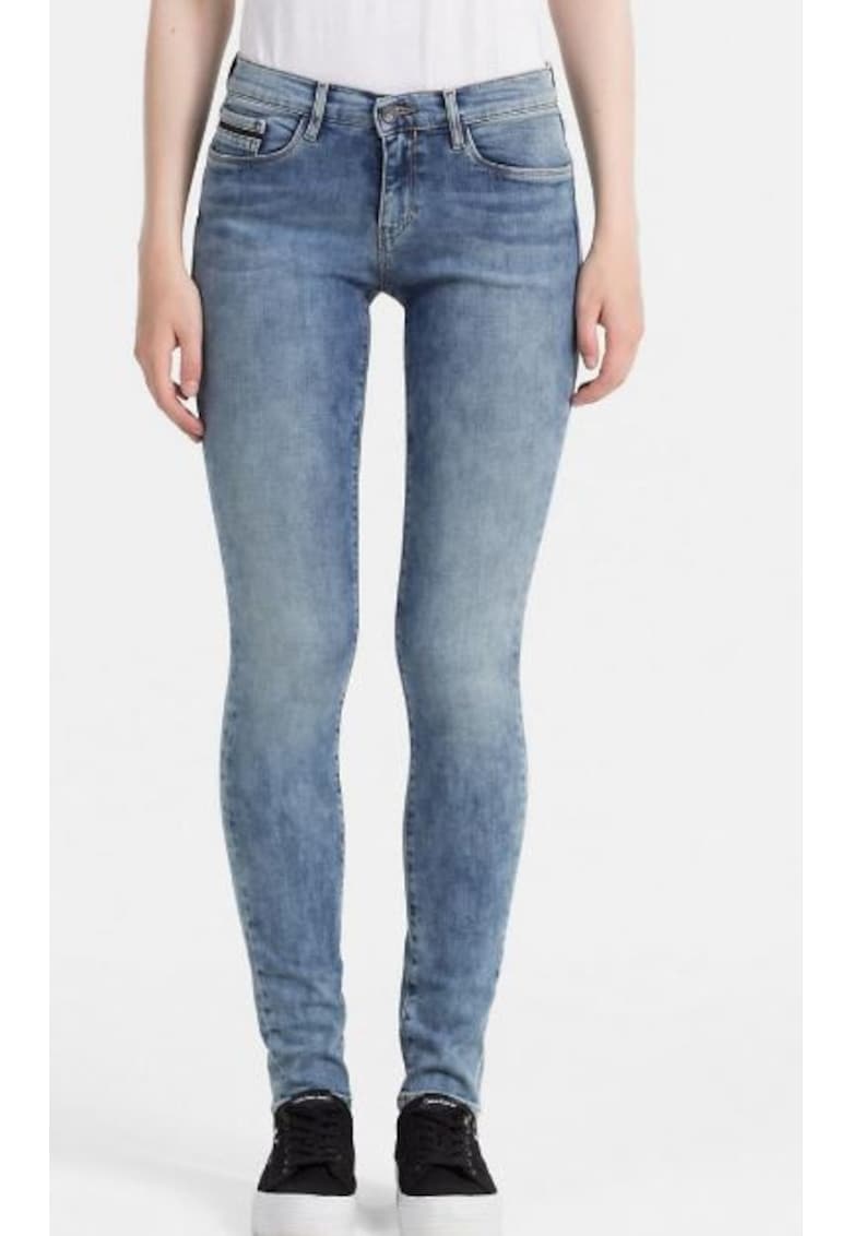 Oferte la Blugi dama  Mid Rise Skinny - bumbac/elastan - albastru