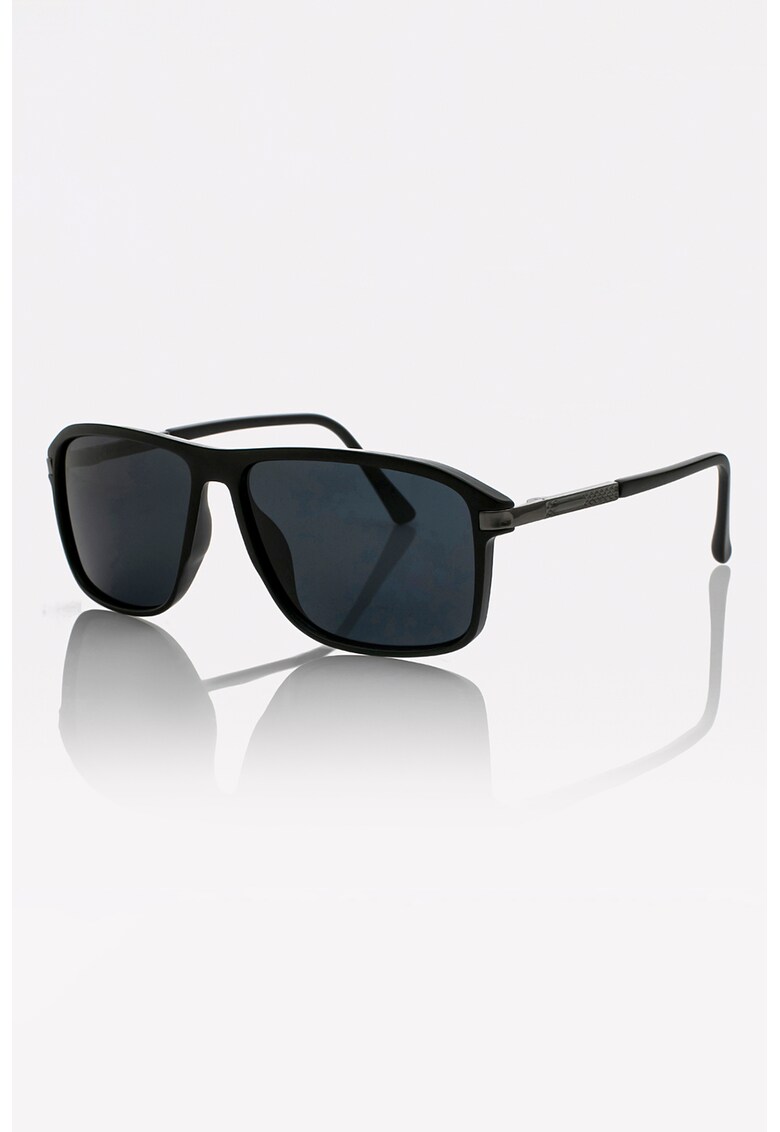 Oferte la Ochelari de soare patrati unisex cu lentile polarizate - Negru/Argintiu inchis