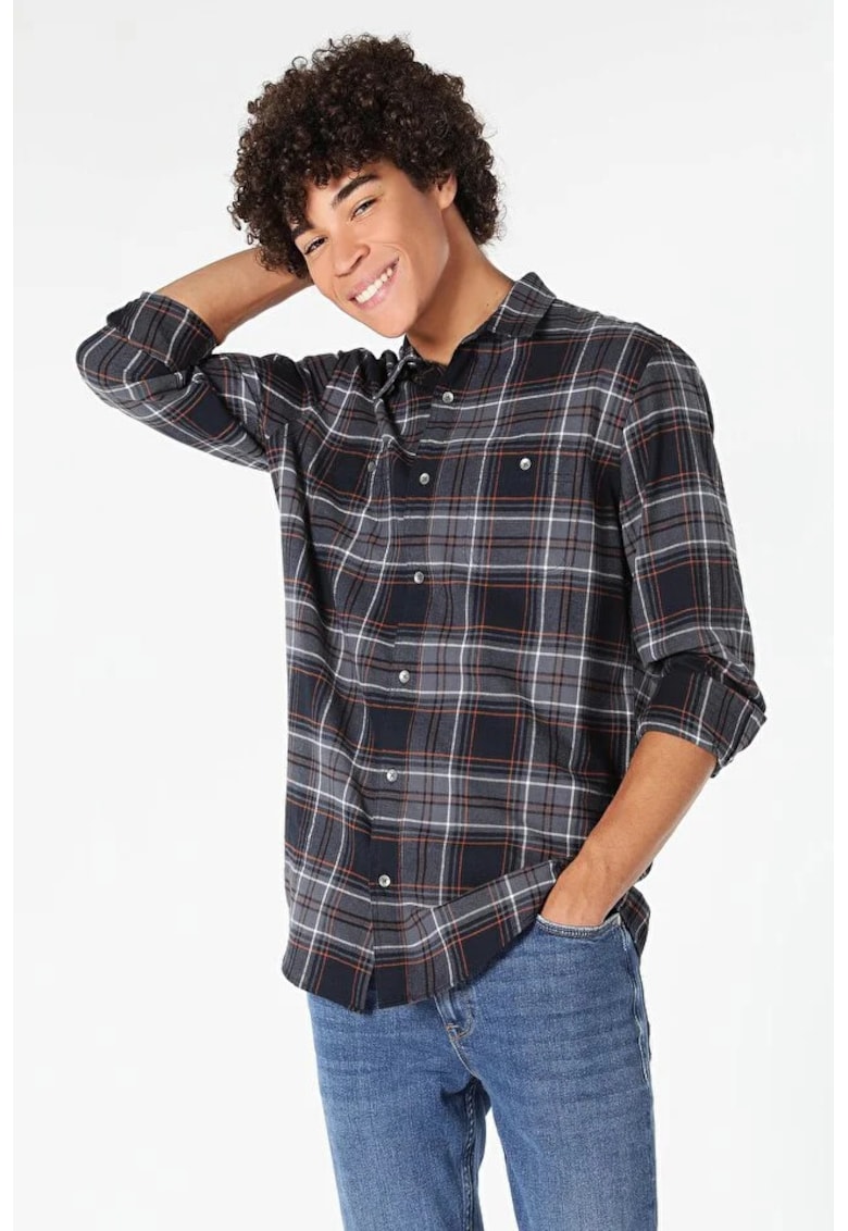 Camasa Cu Maneca Lunga De Barbati Antracit Regular Fit Cl1059702