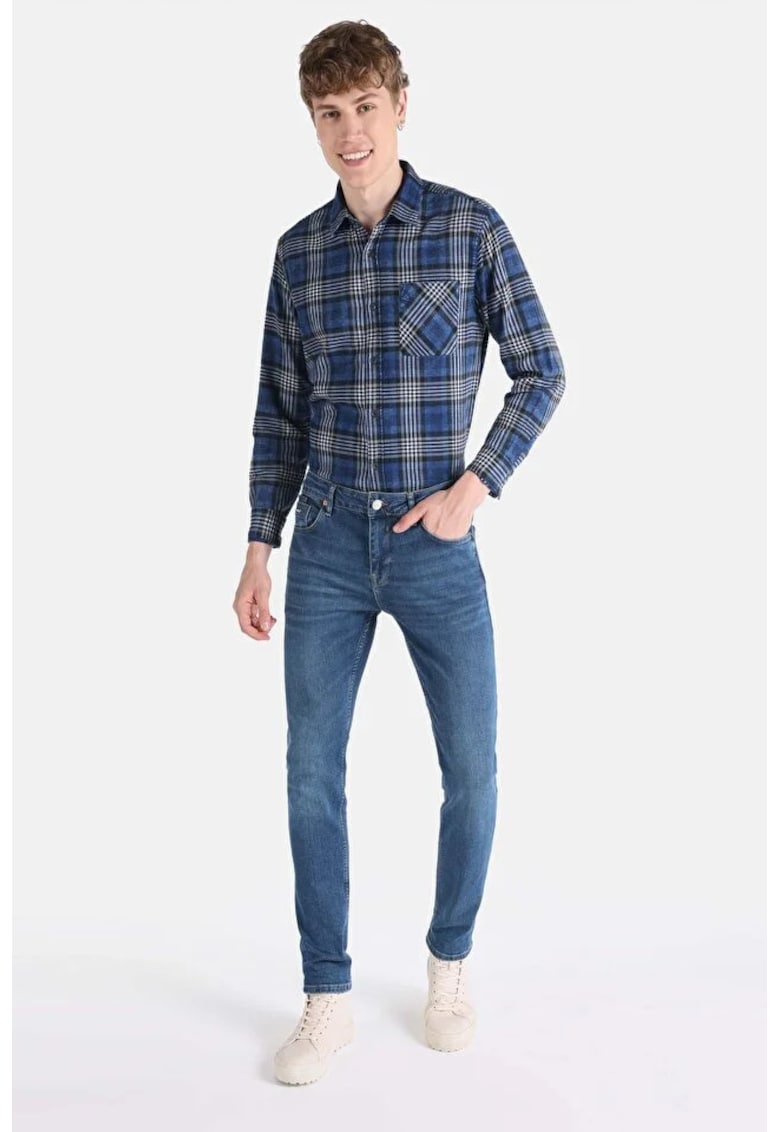 Pantaloni De Barbati Albastru Straight Fit 044 Karl Cl1066313