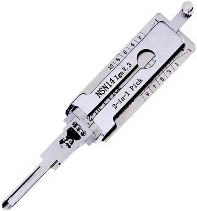 Oferte la Decodor auto Lishi NSN14 pentru contact si unealta de deschidere 2 in 1, compatibil cu chei Nissan, Infiniti, Subaru si Renault, lama NSN14 #22