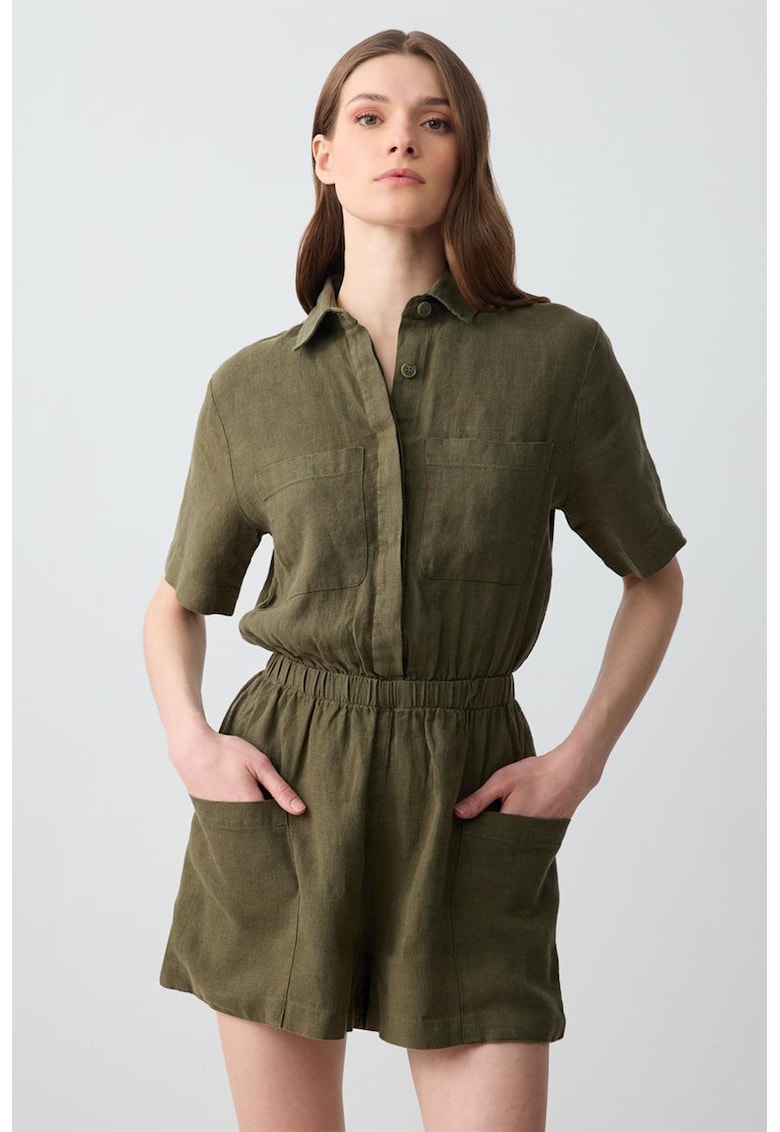 Oferte la Salopeta scurta de in - Verde inchis