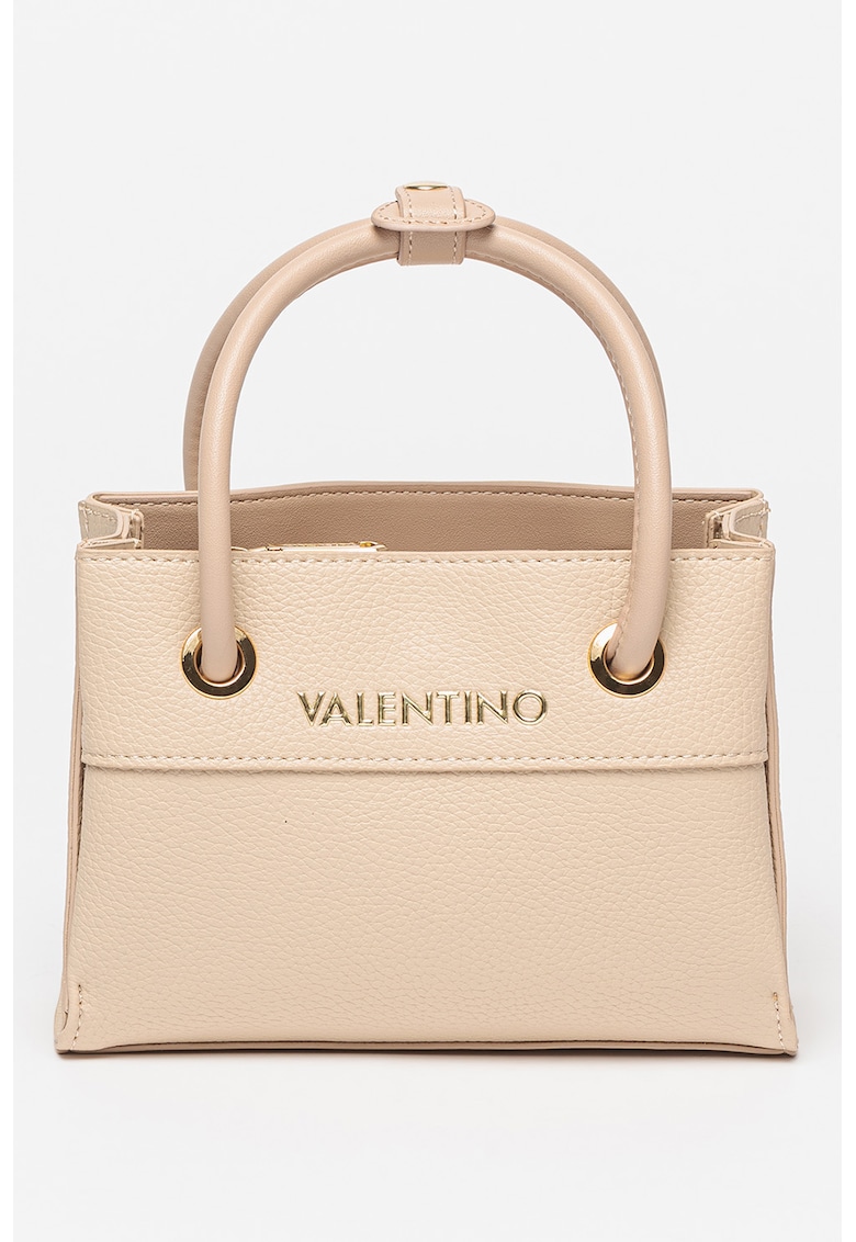 Geanta de piele ecologica cu maner Alexia - Auriu/Alb murdar