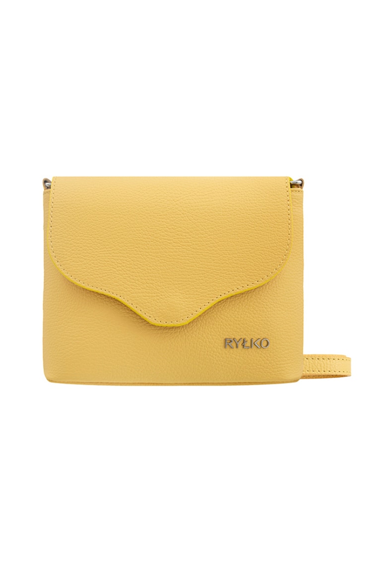 Oferte la Geanta crossbody din piele cu clapa - Galben