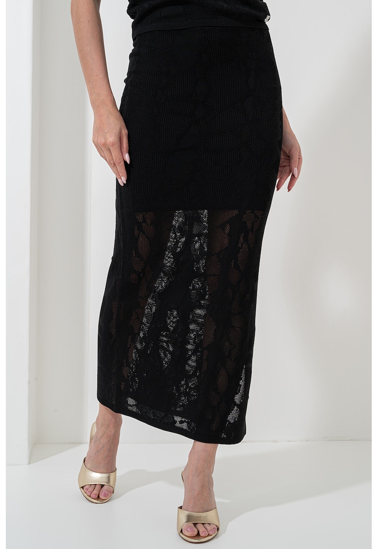 Oferte la Fusta maxi cu aspect semitransparent Seshise - Negru