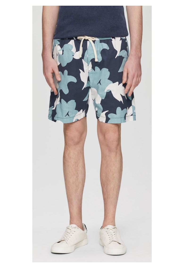 Oferte la Q/S by s.Oliver Pantaloni scurti barbat cu imprimeu floral - Alb/Albastru/Bleumarin