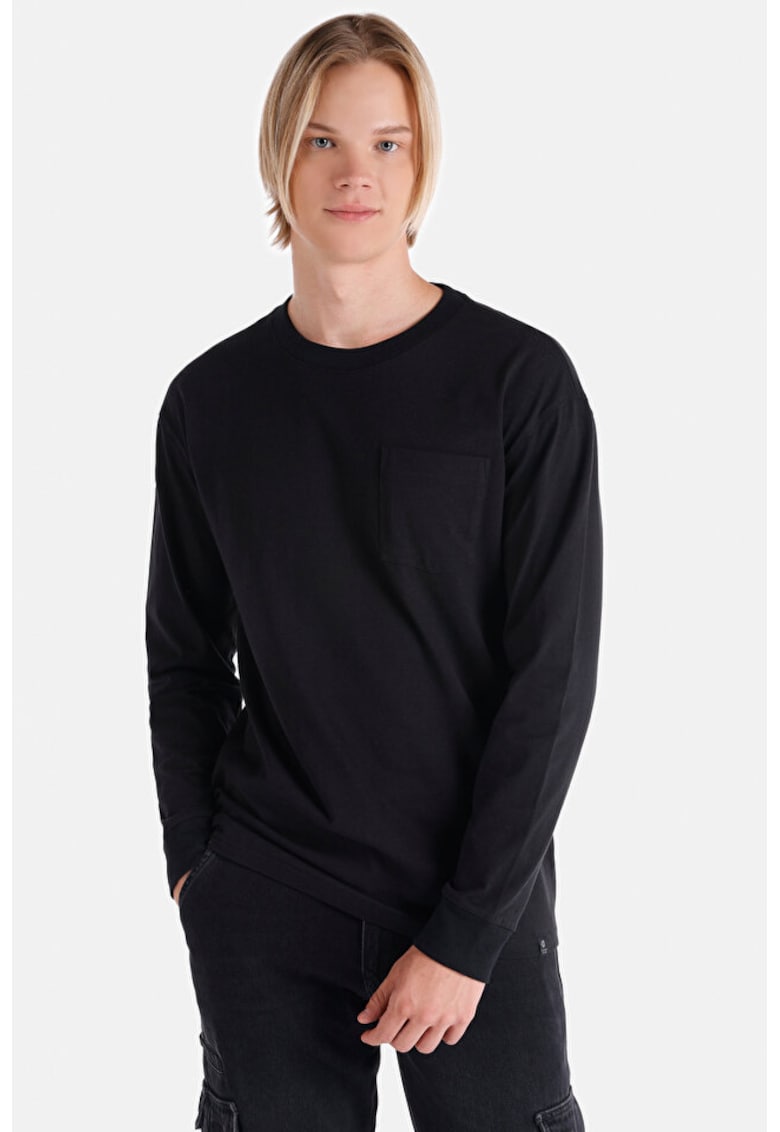 Tricou Cu Maneca Lunga De Barbati Negru Regular Fit8683197800602