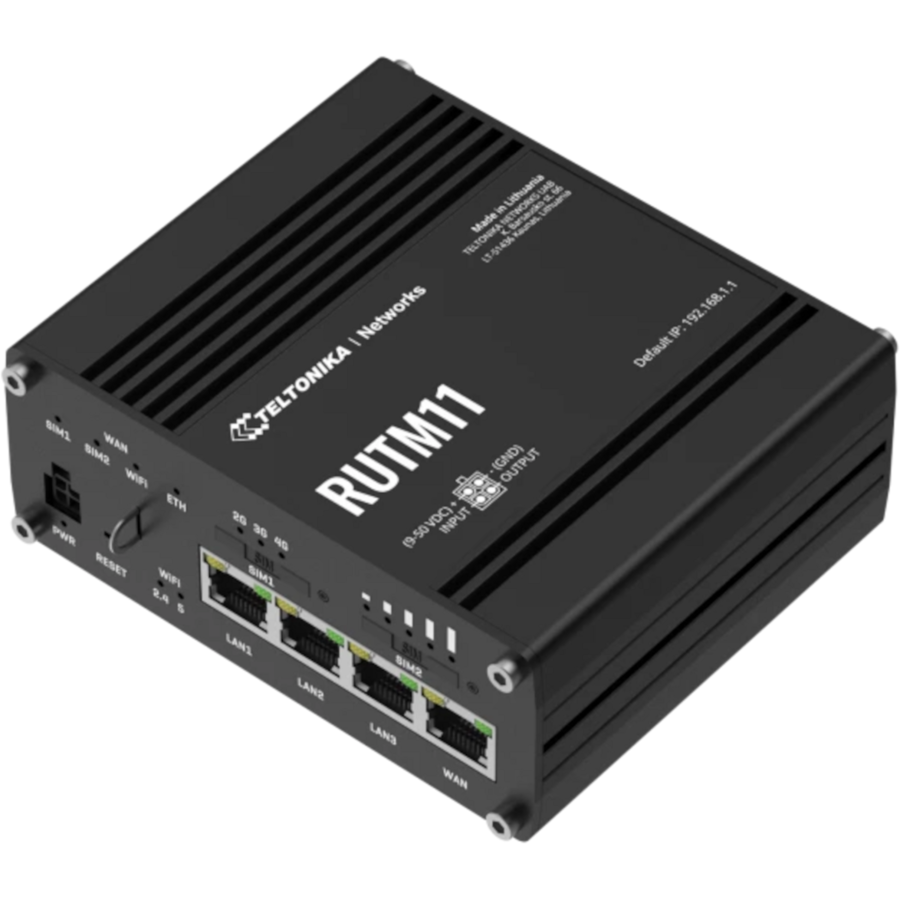 Oferte la Router Industrial RUTM11 4G LTE Dual SIM 4x GbE GNSS Wi-Fi 5 Negru