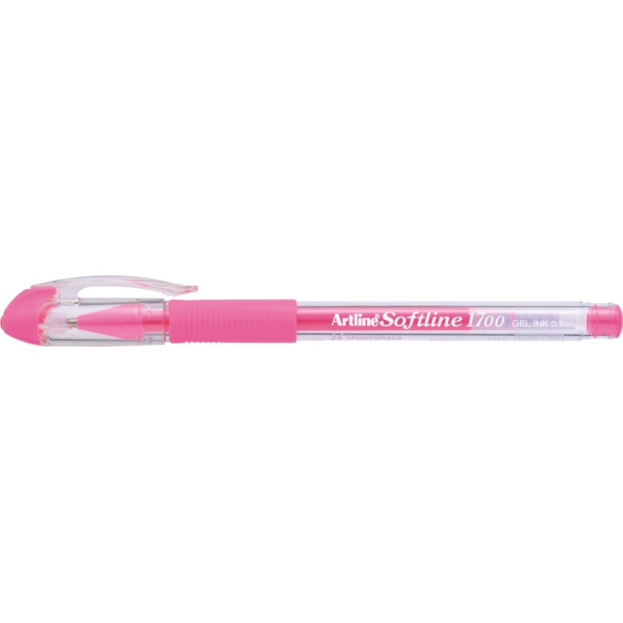 Oferte la Pix cu gel ARTLINE Softline 1700, rubber grip, varf 0.7mm - roz fluorescent