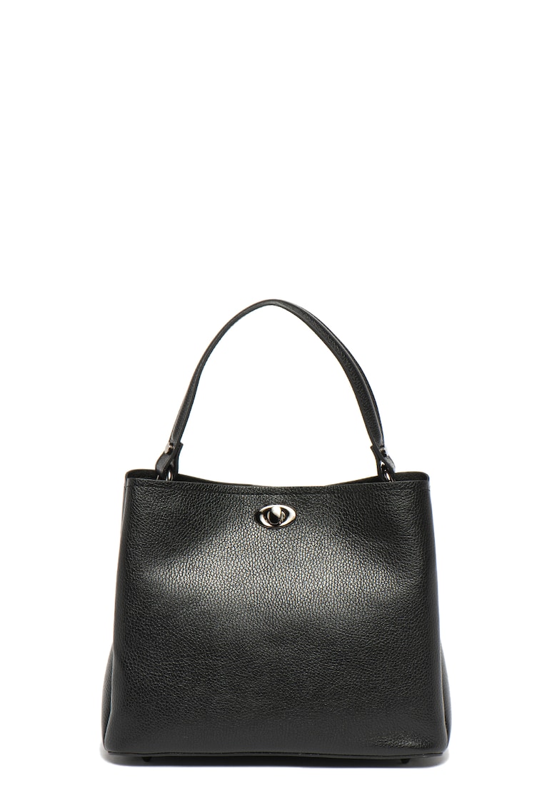 Oferte la Geanta tote de piele cu bareta detasabila - Negru