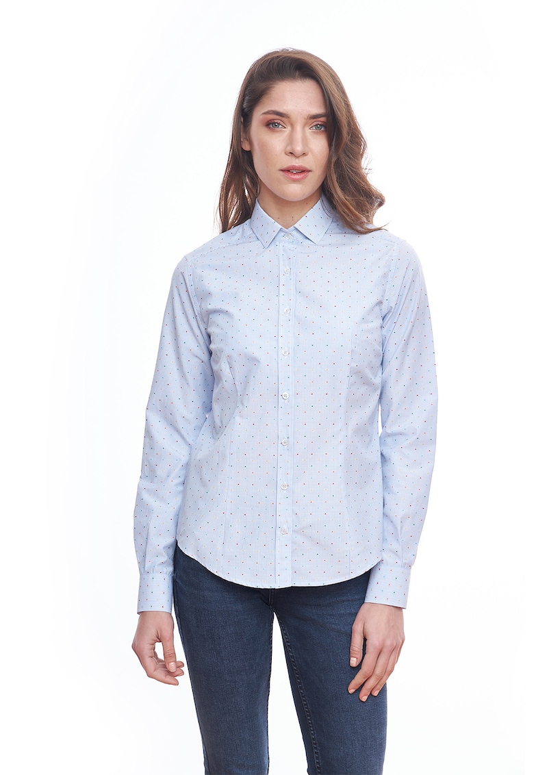 Oferte la Camasa slim fit cu model - Albastru pastel/Albastru
