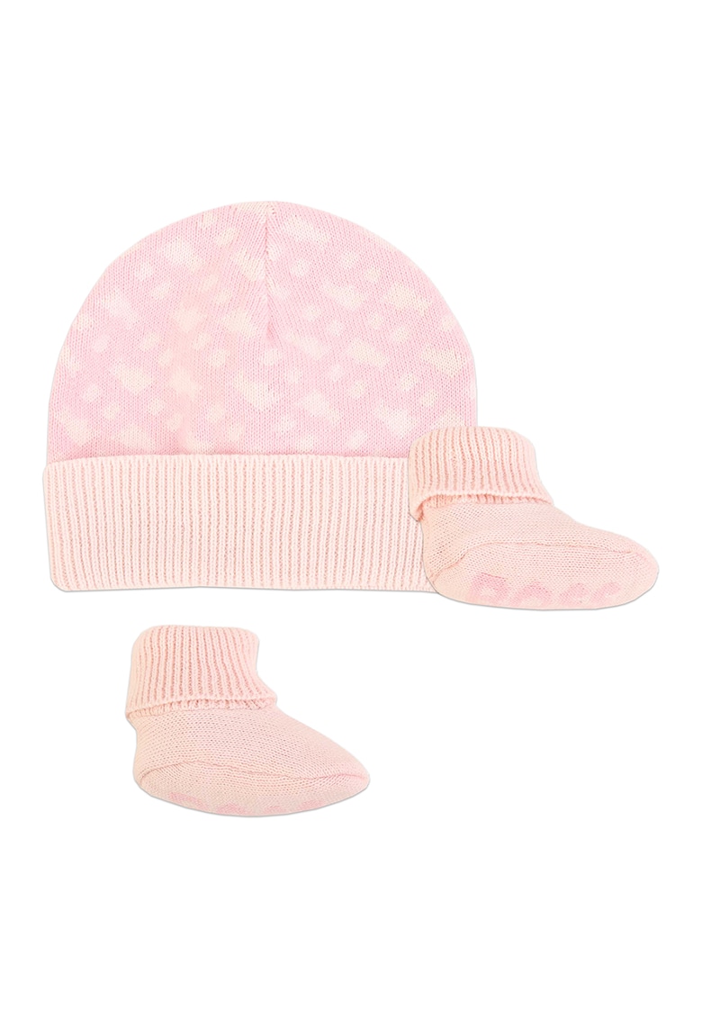 Set de caciula si sosete - Roz pastel