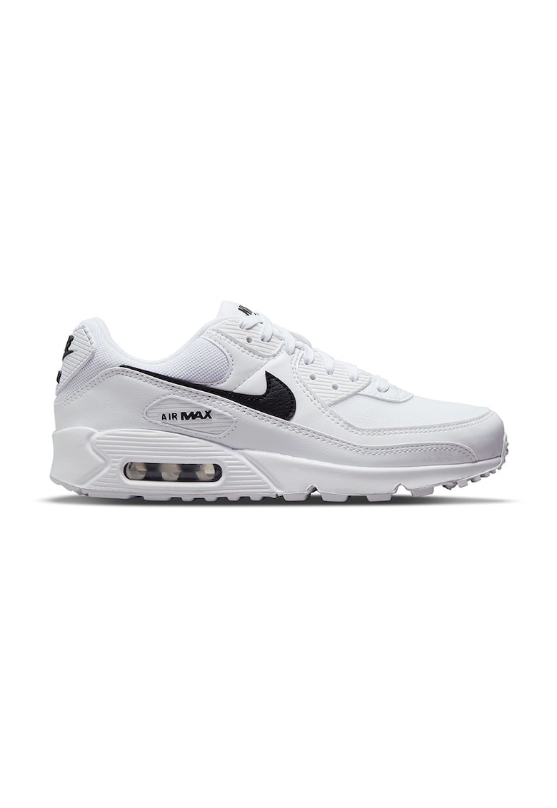 Pantofi sport din piele ecologica cu garnituri din material textil Air Max 90 - Alb/Negru