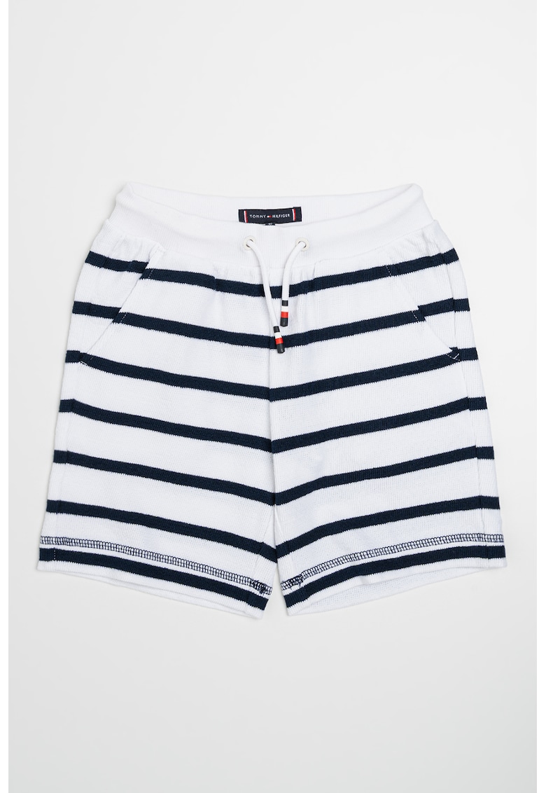 Oferte la Pantaloni scurti de bumbac cu dungi - Alb/Bleumarin