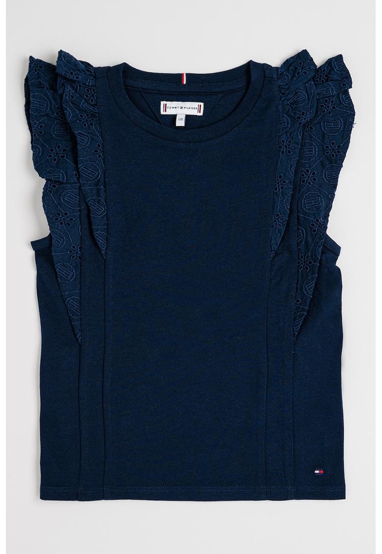 Oferte la Bluza de bumbac cu volane - Bleumarin