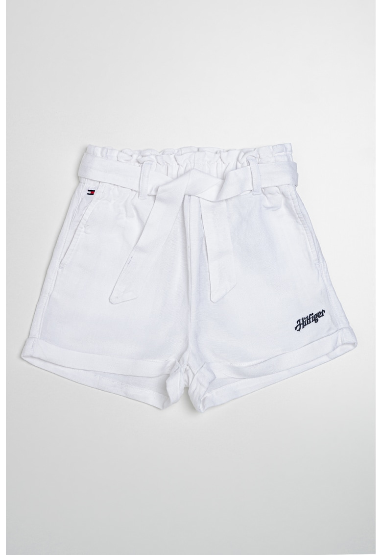 Oferte la Pantaloni scurti uni cu cordon - Alb