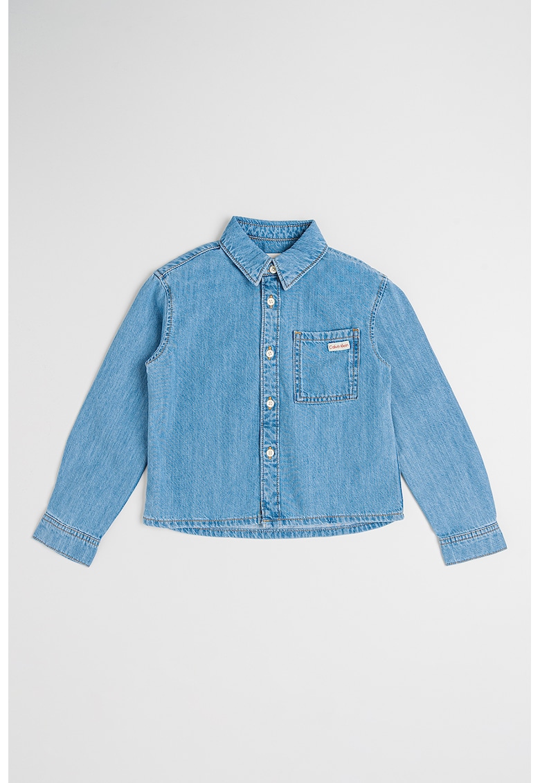 Oferte la Camasa din denim cu maneci lungi - Albastru petrol