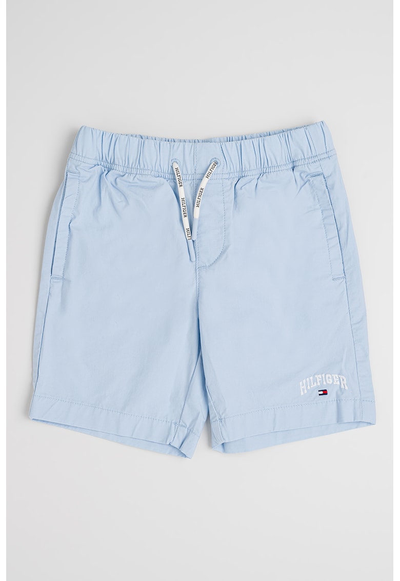 Oferte la Pantaloni scurti de bumbac cu buzunare laterale - Albastru glaciar