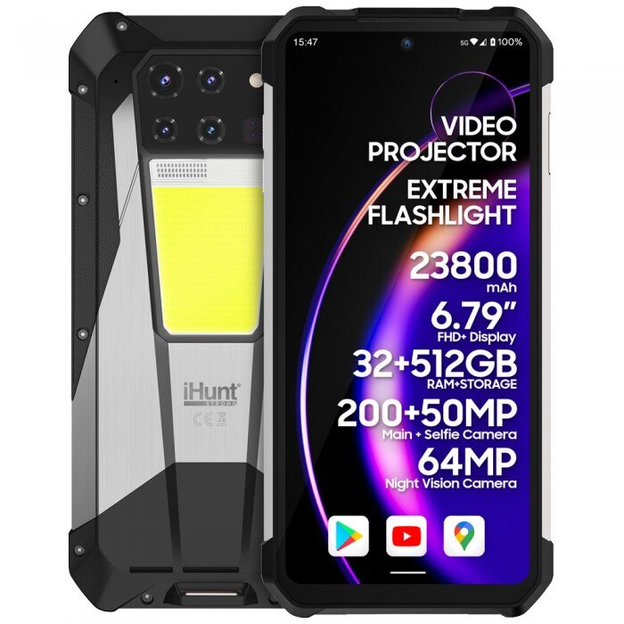 Smartphone Tank 3 PRO 5G Dual SIM  6.79Inch Videoproiector Laser Integrat 16GB 512GB Negru/Gri