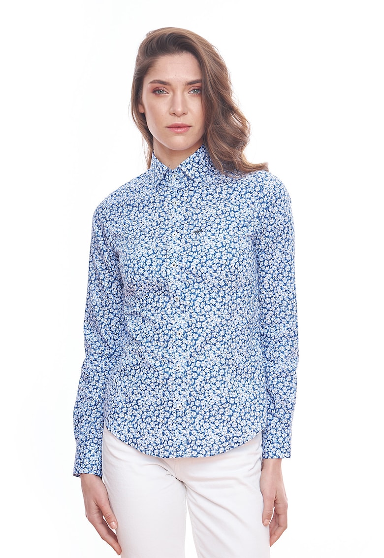 Oferte la Camasa slim fit cu model floral - Alb/Albastru