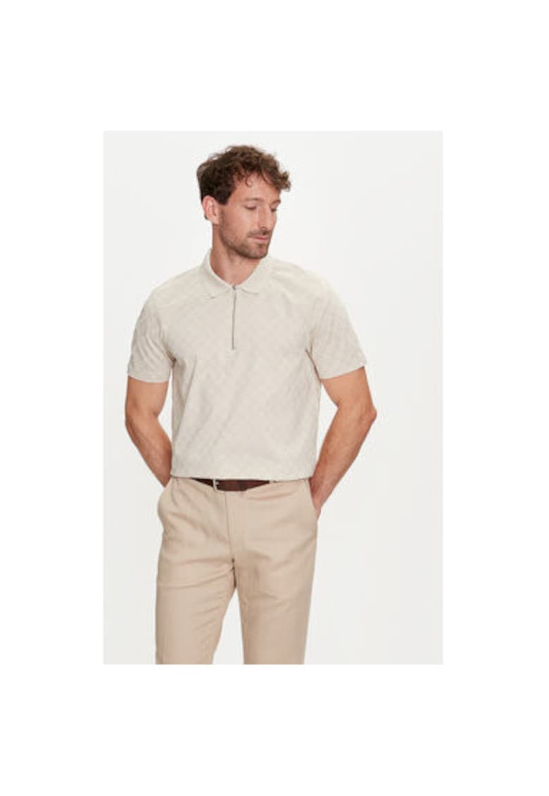 Tricou barbati - 304016301 - Bumbac - Bej - Bej