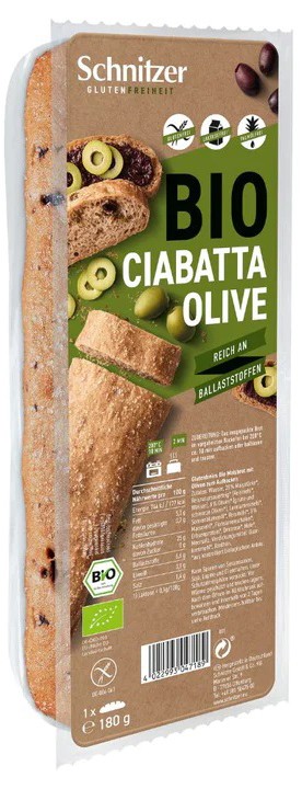 Oferte la Ciabatta bio fara gluten, cu masline, 180g Schnitzer gluten free
