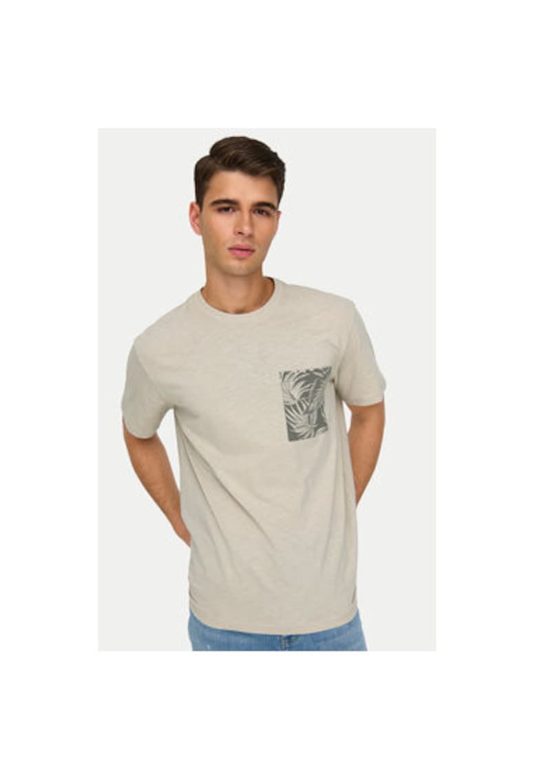 Oferte la Tricou barbati -  304953187 - Bumbac - Bej - Bej