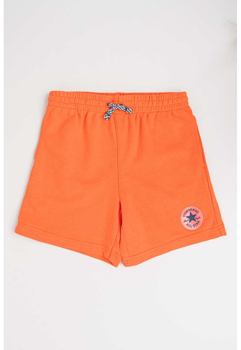 Oferte la Pantaloni scurti din amestec de bumbac cu snur - Portocaliu