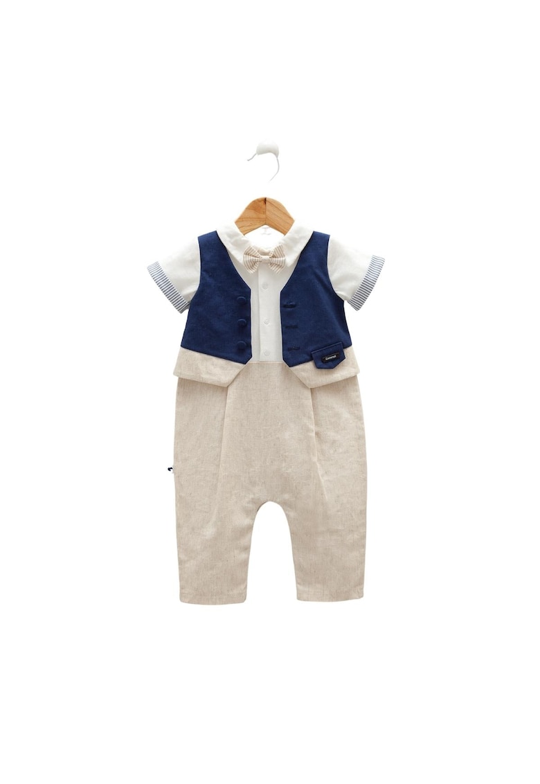 Salopeta Eleganta Bebelusi -  cu Papion - TE8039 - Bleumarin - 86 cm