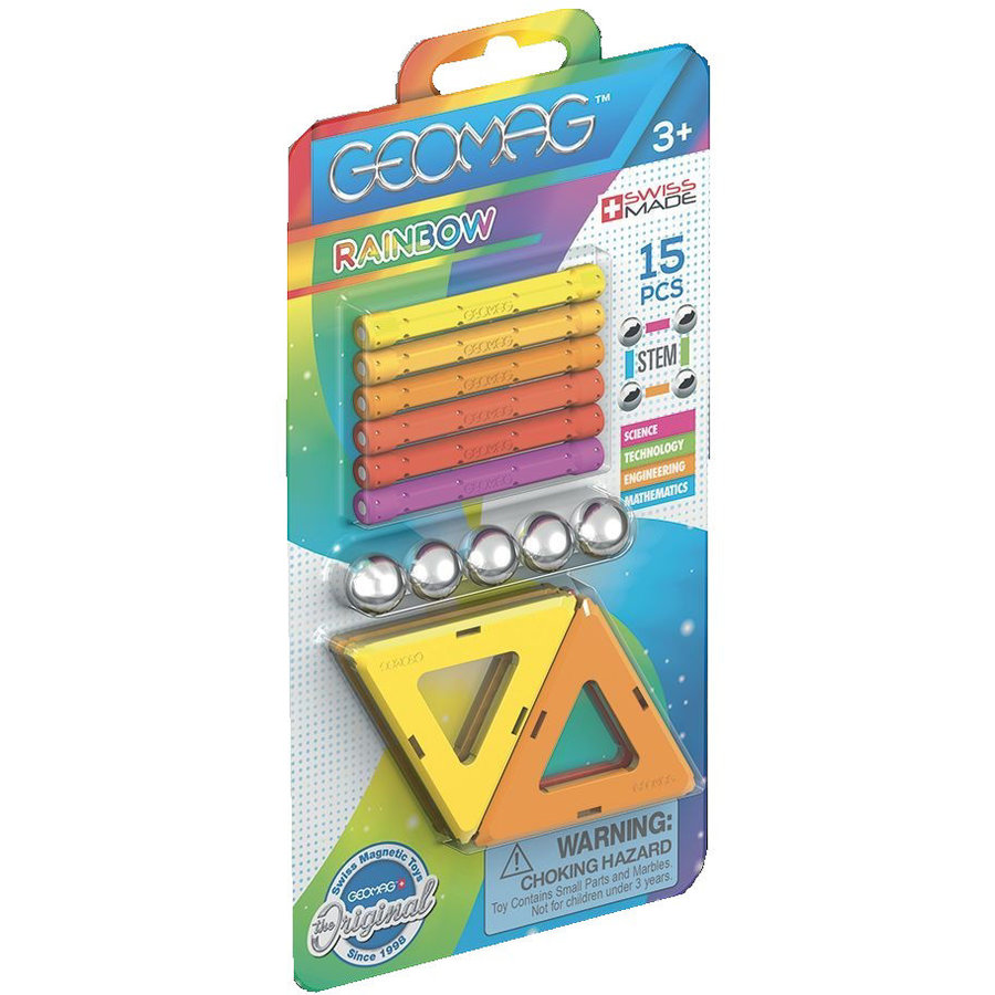 Oferte la Joc de constructie magnetic Rainbow Warm 15 piese