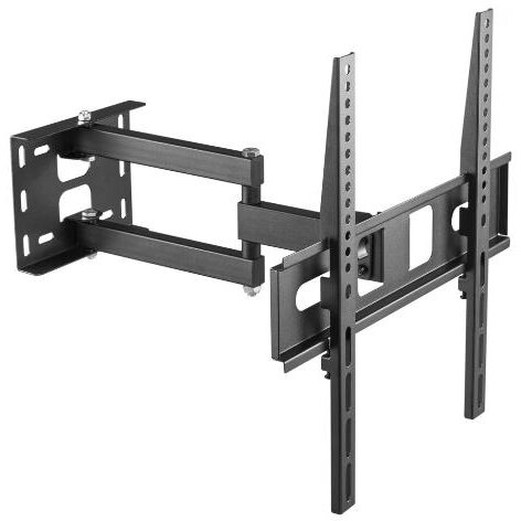Oferte la Suport de Perete Full Motion Extra Slim pentru TV/Monitor Plat Diagonala Compatibila 32-55Inch Unghi Reglabil Sus-Jos si Stanga-Dreapta VESA Compatibil Max 400x400 Max 35KG Negru
