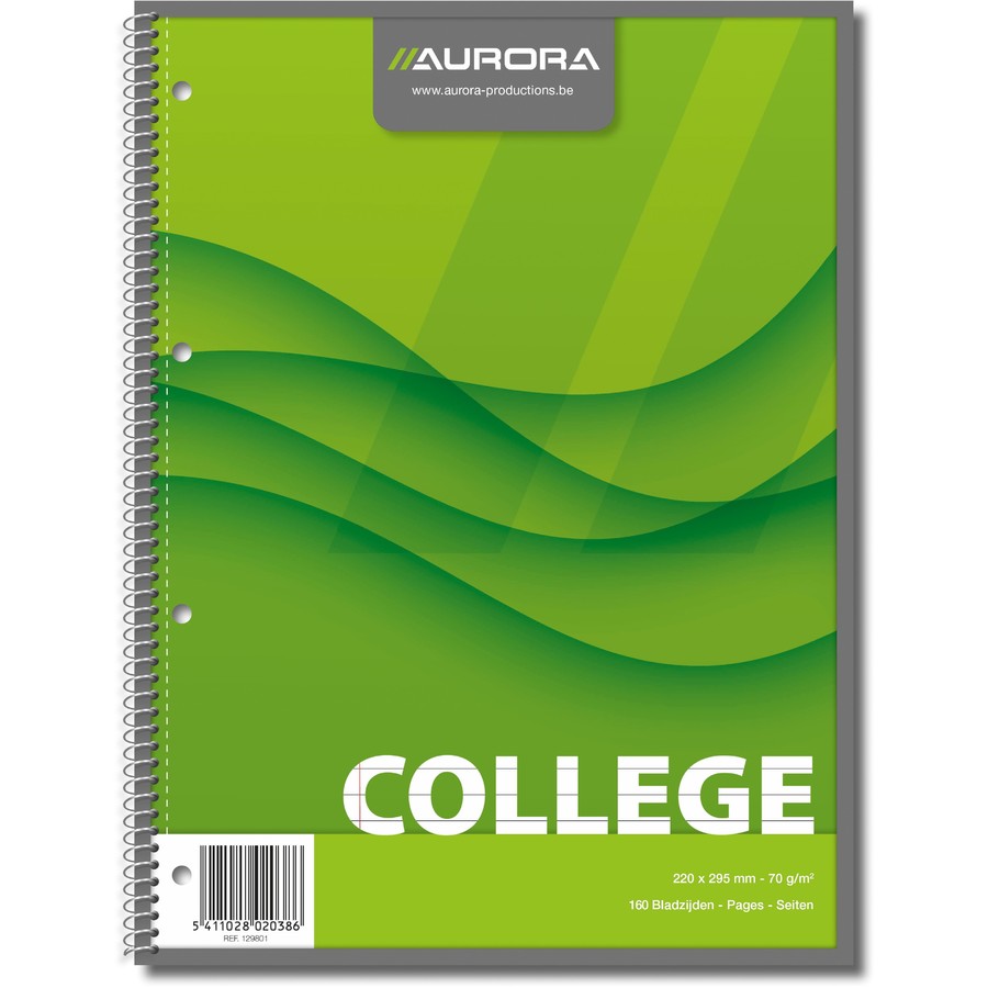 Oferte la Caiet cu spirala, A4, 80 file - 70g/mp, 4 perforatii, coperti carton, AURORA College - dictando
