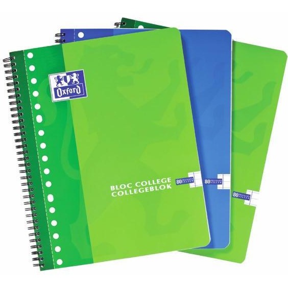 Oferte la Caiet cu spirala A4, OXFORD School Collegebook, 90 file-90g/mp, 4 perf., coperta carton - mate