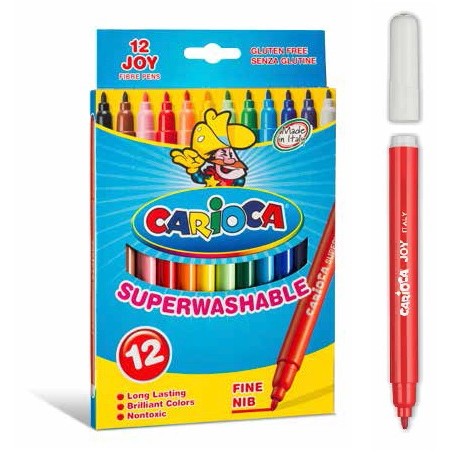 Oferte la Carioca super lavabila, varf subtire 2.6mm, 12 culori/cutie, CARIOCA Joy