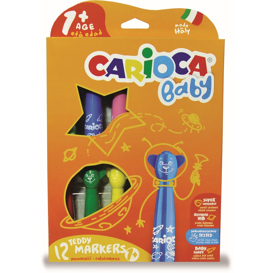 Oferte la Carioca super lavabila, 12 culori/cutie, CARIOCA Baby Teddy +1