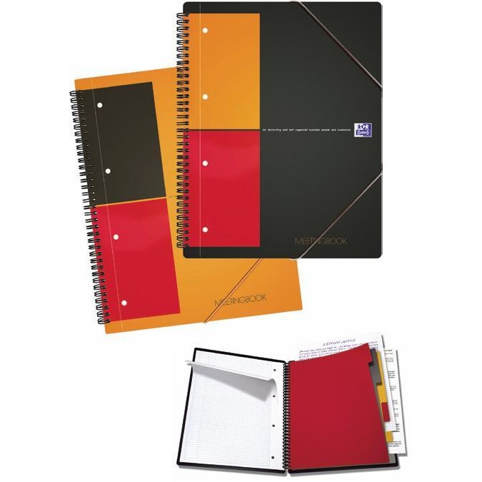 Oferte la Caiet cu spirala A5+, OXFORD International Meetingbook, 80 file-80g/mp, 10 perf., coperta PP - dicta