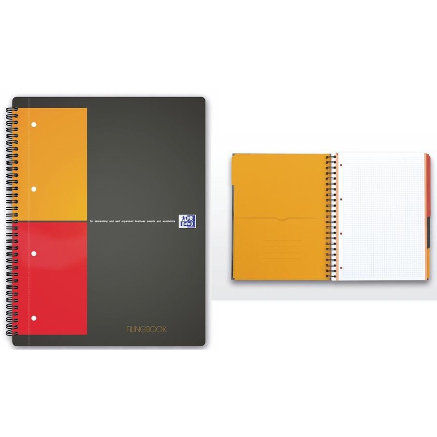 Oferte la Caiet cu spirala A4+, OXFORD International Filingbook, 100 file-80g/mp, coperta carton rigid - dicta