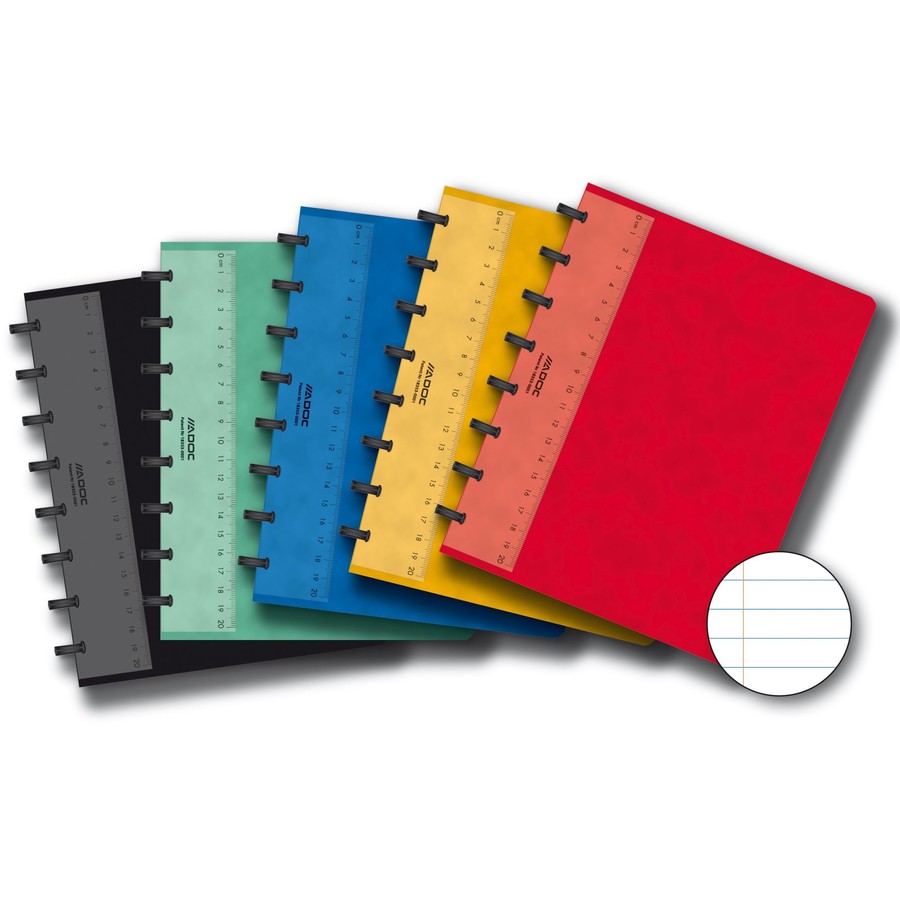 Caiet A5, 72 file - 90g/mp, coperta PP transparent color, AURORA Adoc - dictando