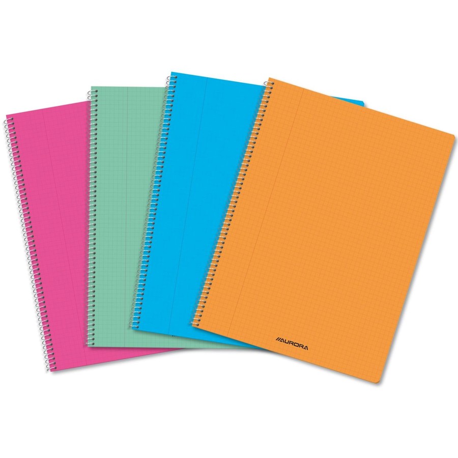Oferte la Caiet cu spirala, A4, 60 file - 80g/mp, coperta PP transparent color, AURORA - dictando
