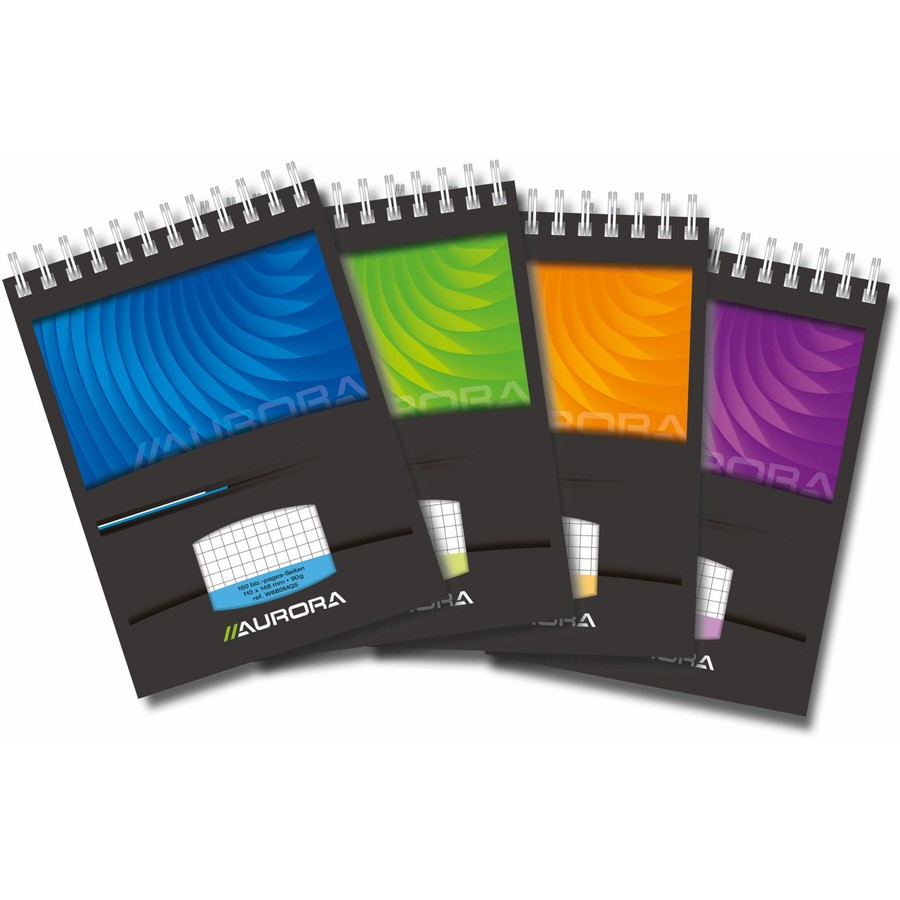 Blocnotes cu spirala, A5, 80 file - 90g/mp, microperforatii, AURORA Mano - matematica