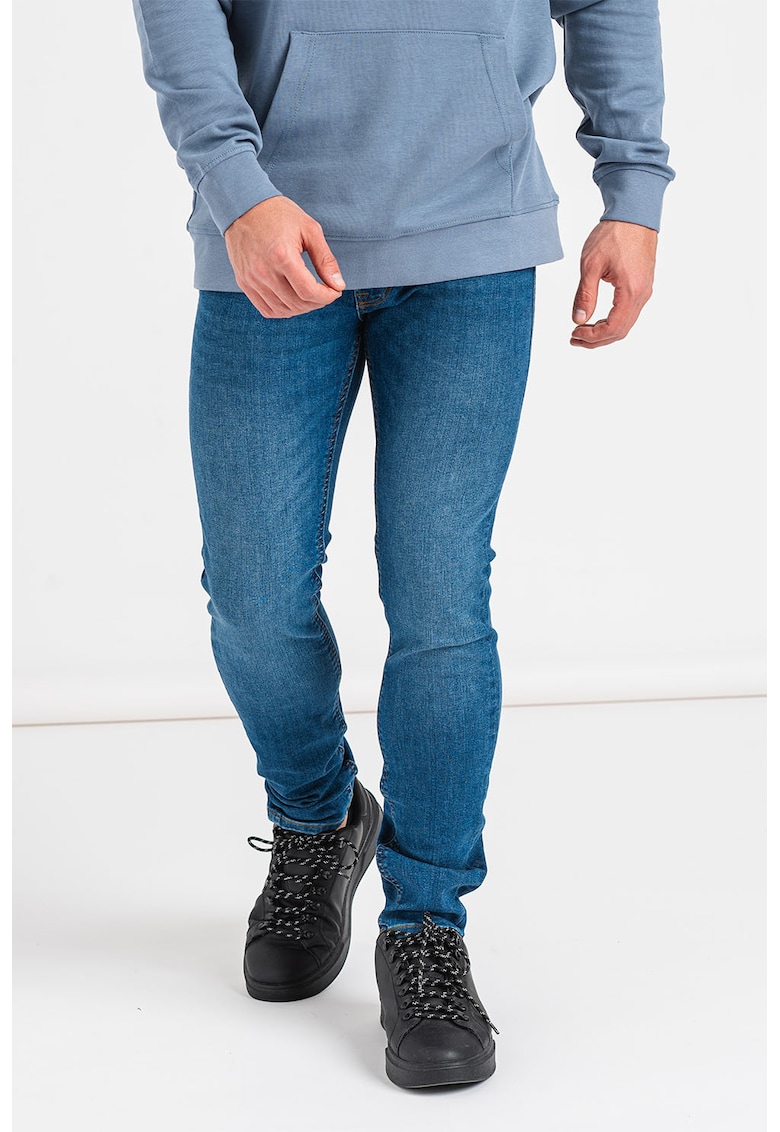 Oferte la Blugi skinny cu aspect decolorat - Albastru inchis