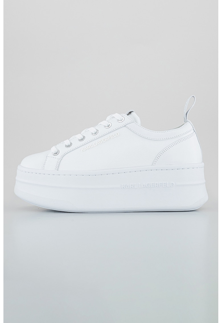 Pantofi sport de piele cu insertii de material textil Kobo III - Alb optic