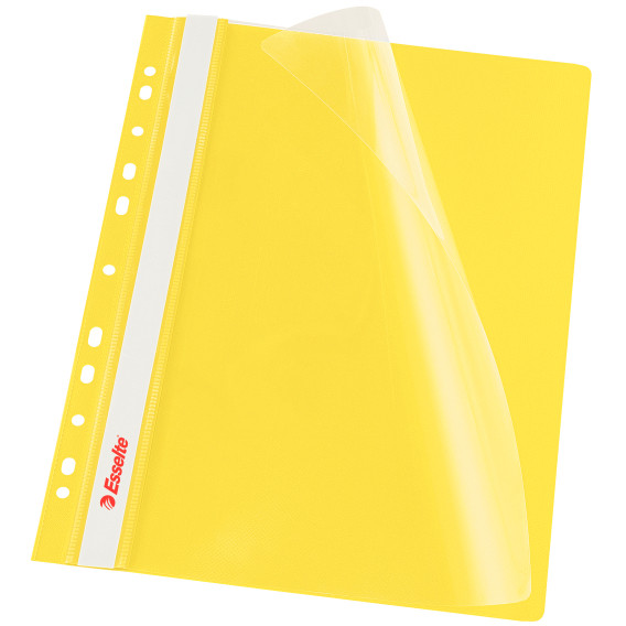 Dosar plastic PP, cu sina si multiperforatii, 10 buc/set, ESSELTE Vivida - galben