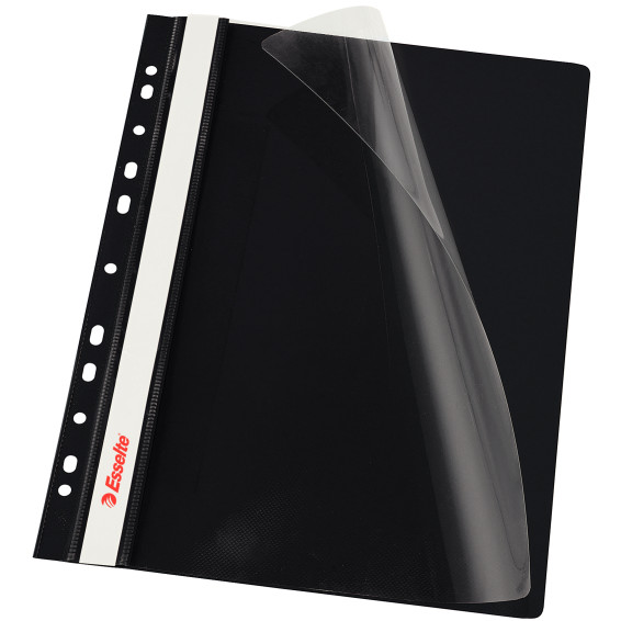 Oferte la Dosar plastic PP, cu sina si multiperforatii, 10 buc/set, ESSELTE Vivida - negru