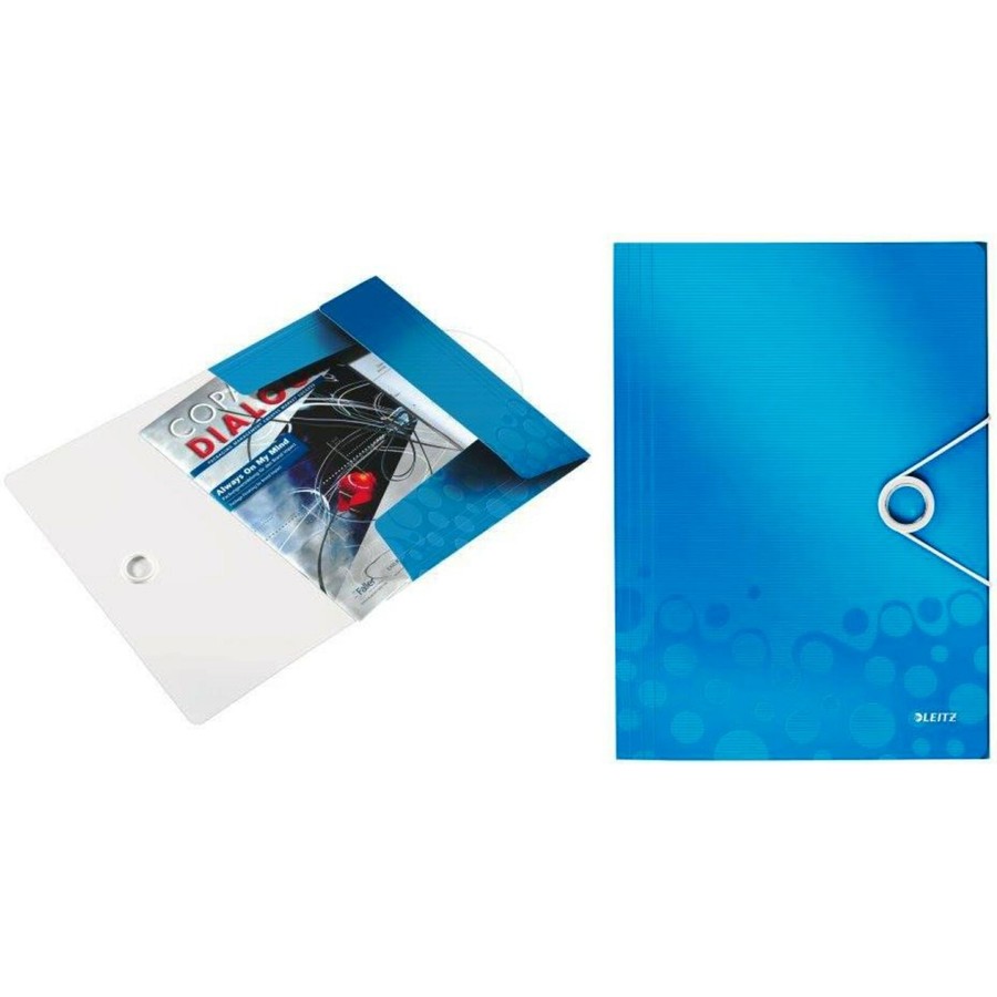 Oferte la Mapa cu elastic LEITZ Wow, plastic PP - albastru metalizat