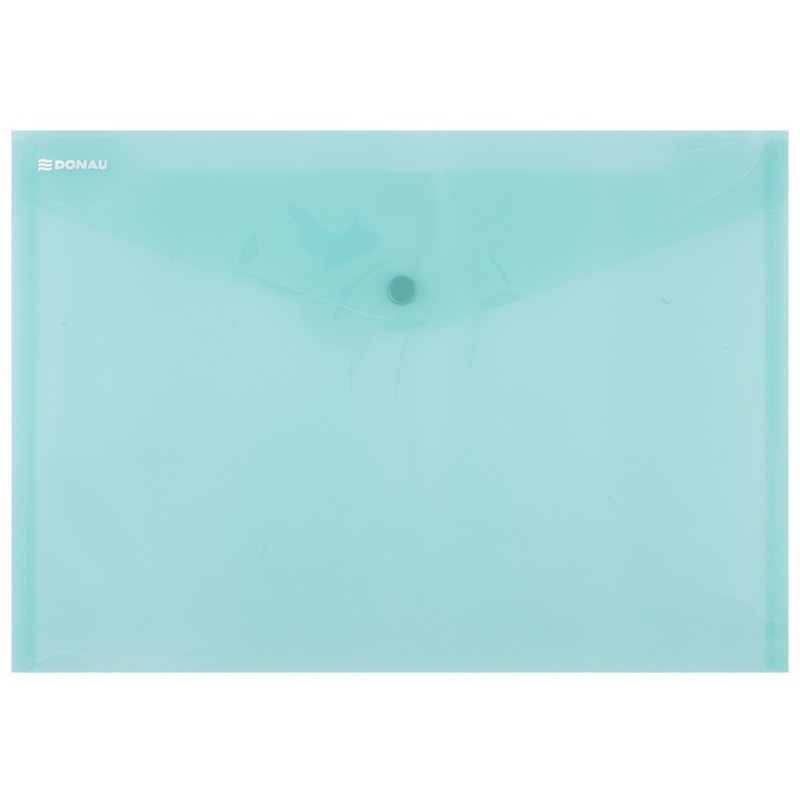 Oferte la Mapa PP protectie documente A4 landscape, inchidere cu capsa, 12/set, DONAU - verde transparent