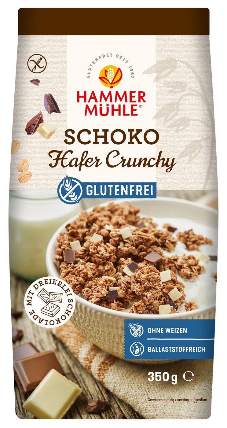 Oferte la Musli bio crocant din ovaz fara gluten, cu ciocolata, 350g Hammer Muhle